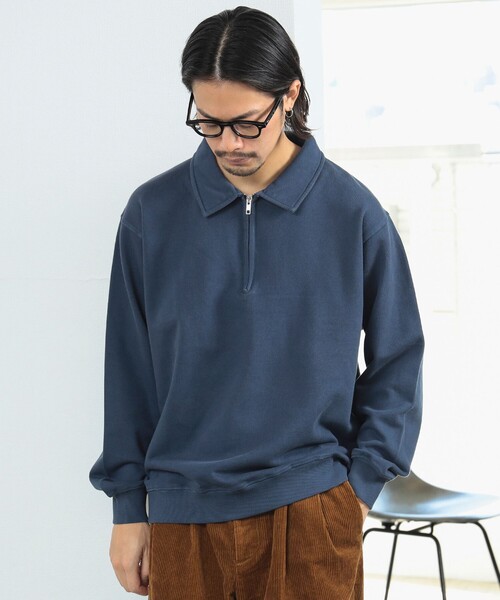 B:MING by BEAMS（ビーミングバイビームス）の「カラー ハーフジップ スウェット（スウェット・メンズ・ベージュ/ネイビー・SMALL/MEDIUM/LARGE/X-LARGE）」の8枚目の写真