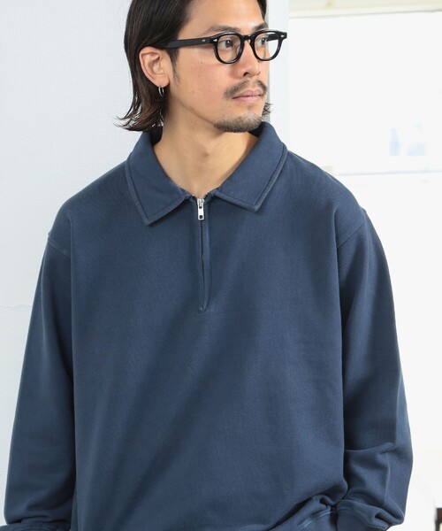 B:MING by BEAMS（ビーミングバイビームス）の「カラー ハーフジップ スウェット（スウェット・メンズ・ベージュ/ネイビー・SMALL/MEDIUM/LARGE/X-LARGE）」の2枚目の写真