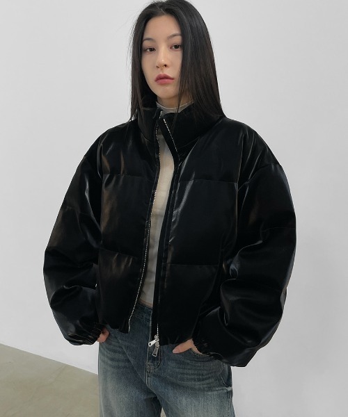 BLACKUP（ブラックアップ）の「[MADE] ハイブグロッシークロップ中綿ジャケット（ダウンジャケット/コート・レディース・ブラック・ONESIZE）」の9枚目の写真
