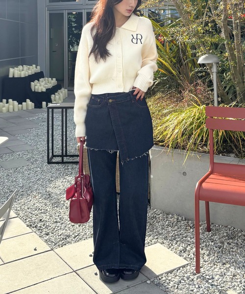 FOREVER 21（フォーエバー トゥエンティーワン）の「【2024FW】レイヤードデニムパンツ（デニムパンツ・レディース・ブルー/グレー・MEDIUM/SMALL）」の4枚目の写真