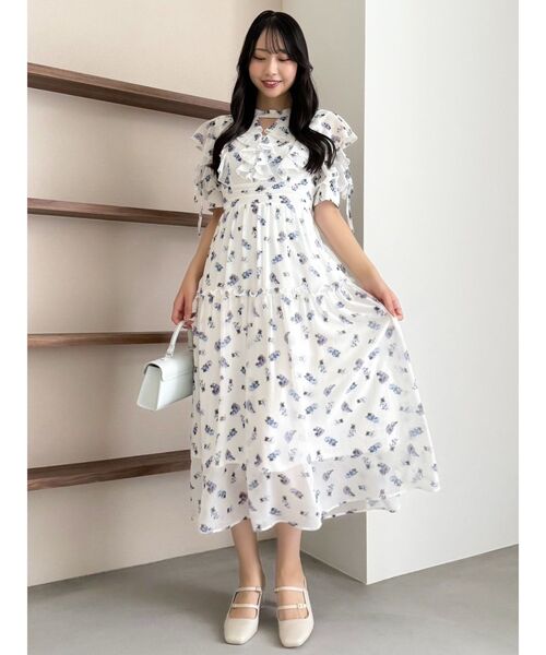 dazzlin ラッフルリボンフラワーワンピース セール】ラッフルリボンフラワーワンピース（ワンピース