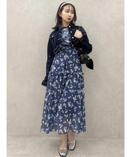 dazzlin ラッフルリボンフラワーワンピース セール】ラッフルリボンフラワーワンピース（ワンピース