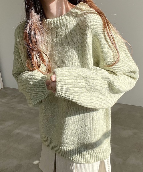 Nana(ナナ)の「ラウンドネックニット(ニット/セーター・レディース・ベージュ/グリーン・FREE)」の14枚目の写真