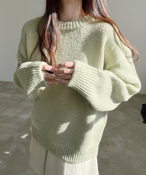 Nana(ナナ)の「ラウンドネックニット(ニット/セーター・レディース・ベージュ/グリーン・FREE)」の15枚目の写真