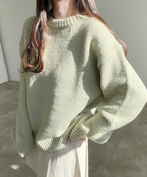 Nana(ナナ)の「ラウンドネックニット(ニット/セーター・レディース・ベージュ/グリーン・FREE)」の16枚目の写真