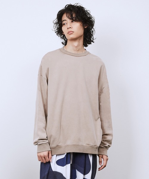 Dulcamara（ドゥルカマラ）の「ピグメントSWカラーチップトレーナー（スウェット・メンズ・グリーン/ベージュ/ブラック・0/1）」の4枚目の写真