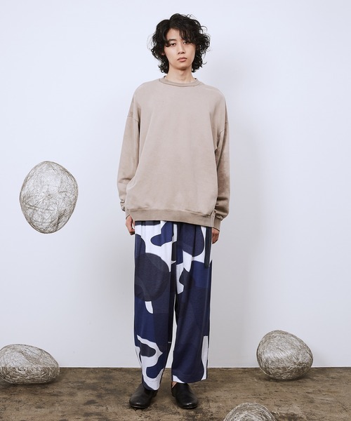 Dulcamara（ドゥルカマラ）の「ピグメントSWカラーチップトレーナー（スウェット・メンズ・グリーン/ベージュ/ブラック・0/1）」の5枚目の写真