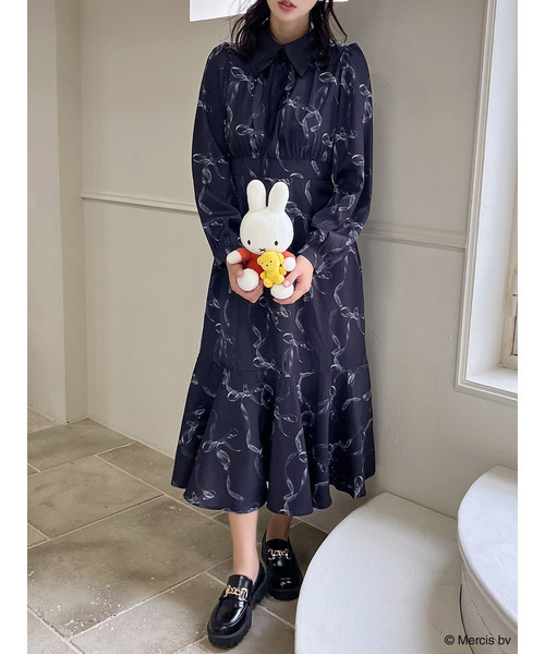 MIIA(ミーア)の「miffy 襟付きフレアマーメイドワンピース(ワンピース・レディース・ブラウン/ブラック/オフホワイト・FREE)」の7枚目の写真