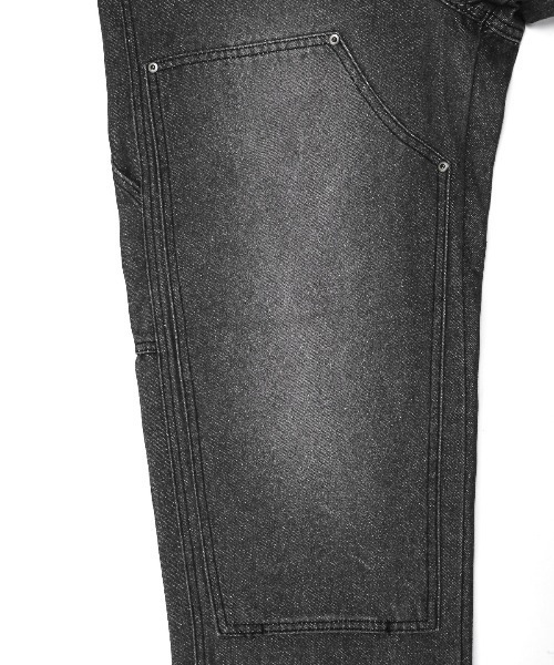 LUXSTYLE(ラグスタイル)の「オーバーダイダブルニーワイドデニムパンツ(デニムパンツ・メンズ・ブラック/ブルー/ブラック系その他・M/L)」の14枚目の写真