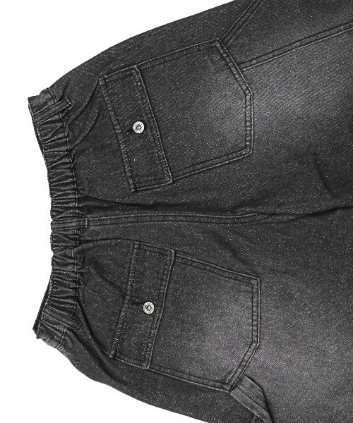 LUXSTYLE(ラグスタイル)の「オーバーダイダブルニーワイドデニムパンツ(デニムパンツ・メンズ・ブラック/ブルー/ブラック系その他・M/L)」の12枚目の写真