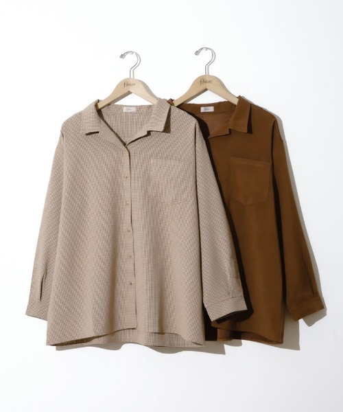 flower（フラワー）の「ハートボタンシャツ（シャツ/ブラウス・レディース・ベージュ/ブラウン・FREE）」の3枚目の写真