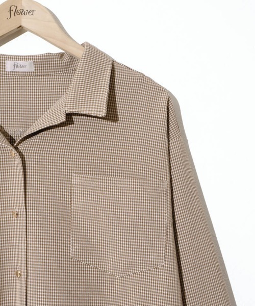 flower（フラワー）の「ハートボタンシャツ（シャツ/ブラウス・レディース・ベージュ/ブラウン・FREE）」の7枚目の写真