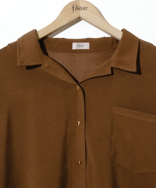 flower（フラワー）の「ハートボタンシャツ（シャツ/ブラウス・レディース・ベージュ/ブラウン・FREE）」の16枚目の写真