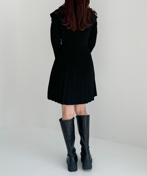 ミニワンピ SLY | FRONT ZIP SIDE PLEATS ショートワンピース (ワンピース