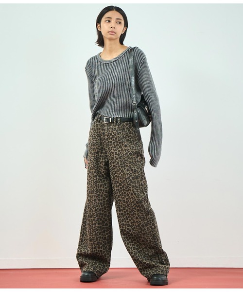 ANAP（アナップ）の「ウォッシュ加工ニットトップス（ニット/セーター・レディース・ブラウン/スミクロ/カーキ・FREE）」の14枚目の写真