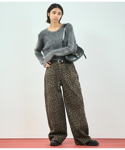 ANAP（アナップ）の「ウォッシュ加工ニットトップス（ニット/セーター・レディース・ブラウン/スミクロ/カーキ・FREE）」の12枚目の写真