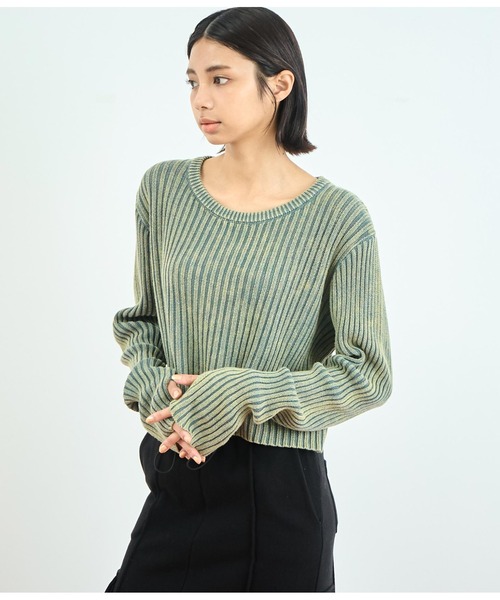 ANAP（アナップ）の「ウォッシュ加工ニットトップス（ニット/セーター・レディース・ブラウン/スミクロ/カーキ・FREE）」の21枚目の写真