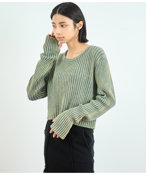 ANAP（アナップ）の「ウォッシュ加工ニットトップス（ニット/セーター・レディース・ブラウン/スミクロ/カーキ・FREE）」の22枚目の写真