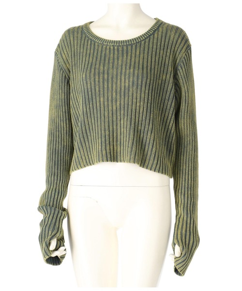 ANAP（アナップ）の「ウォッシュ加工ニットトップス（ニット/セーター・レディース・ブラウン/スミクロ/カーキ・FREE）」の5枚目の写真