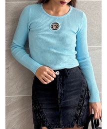 GYDA | Symmetry GYDA MOLDクルーネックニットトップス(ニット/セーター)