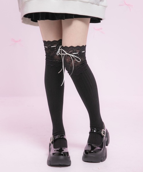 レースリブニーハイソックス（ソックス/靴下）｜DearMyLoveRose