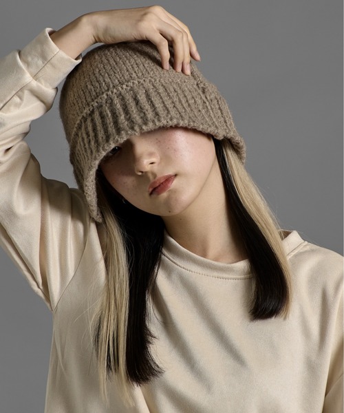 CALIFORNIA OUTFITTERS(カリフォルニア アウトフィッターズ)の「2-11D22 リブ ニット バケットハット ニット帽 バケハ(ハット・レディース・ベージュ/チャコールグレー/ブラック/アイボリー・ONESIZE)」の4枚目の写真