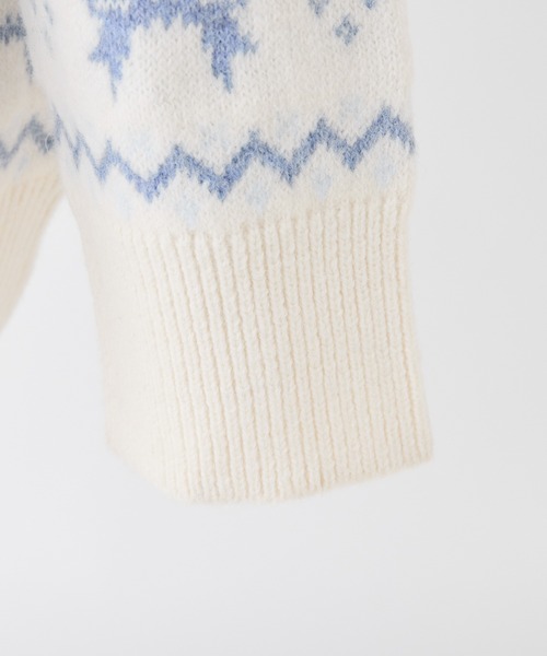 one after another NICE CLAUP(ワンアフターアナザーナイスクラップ)の「リボンジャガードニットチュニック(チュニック・レディース・アイボリー/ネイビー/レッド・FREE)」の9枚目の写真