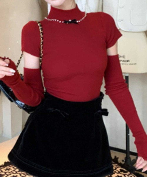 ﾊﾟｰﾙﾈｯｸﾚｽ付ｱｰﾑ付ﾆｯﾄ（ニット/セーター）｜SPIGA（スピーガ）