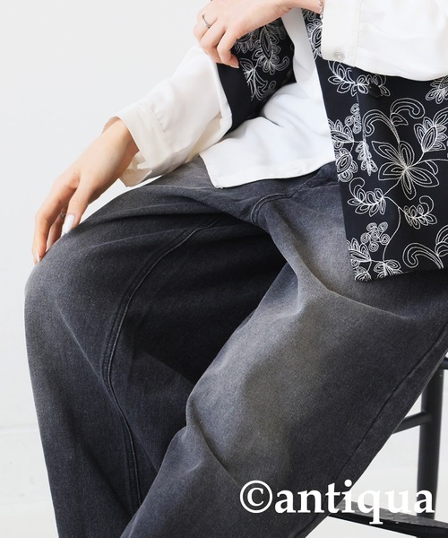 antiqua(アンティカ)の「バックアシメグラデーションデニム(デニムパンツ・レディース・ブラック/ブルー系その他/インディゴブルー・L/M)」の14枚目の写真