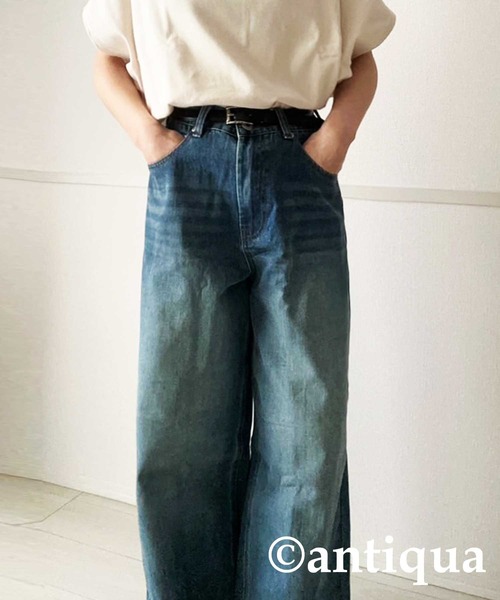 antiqua(アンティカ)の「バックアシメグラデーションデニム(デニムパンツ・レディース・ブラック/ブルー系その他/インディゴブルー・L/M)」の7枚目の写真
