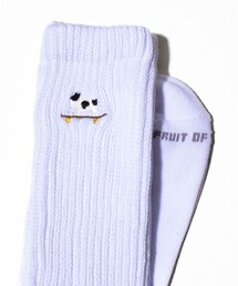 GLOSTER | 別注【FRUIT OF THE LOOM×フレンチブルドッグ】ワンポイント刺繍ソックス(ソックス/靴下)