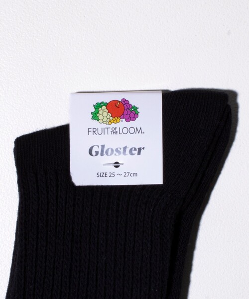 GLOSTER（グロスター）の「別注【FRUIT OF THE LOOM×フレンチブルドッグ】ワンポイント刺繍ソックス（ソックス/靴下・メンズ・ブラック/ホワイト・FREE）」の6枚目の写真