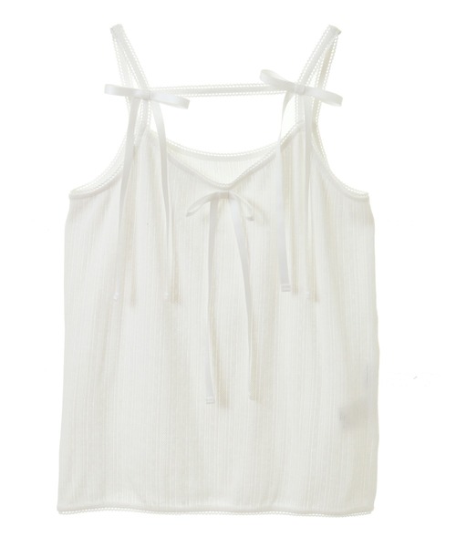 Candy Stripper（キャンディストリッパー）の「BABY RIBBON キャミソール（キャミソール・レディース・ブラック/ピンク/ミント/オフホワイト・FREE）」の9枚目の写真