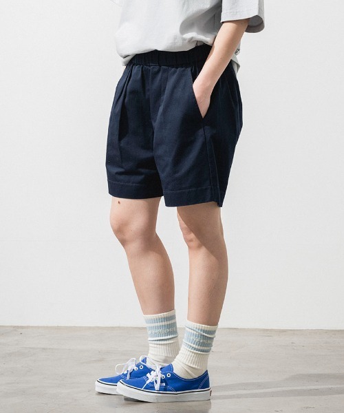 OFFSHORE(オフショア)の「ONE TUCK TWILL SHORTS/ワンタックツイルショーツ(その他パンツ・メンズ・ネイビー/ブルー・S/M/L/XL)」の1枚目の写真