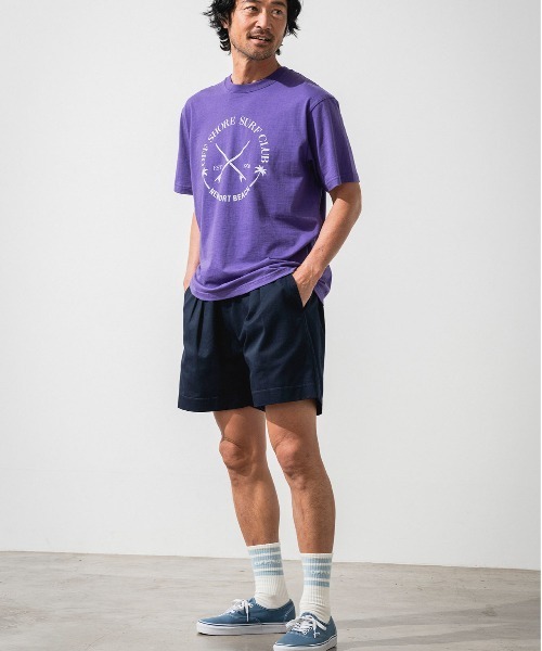 OFFSHORE(オフショア)の「ONE TUCK TWILL SHORTS/ワンタックツイルショーツ(その他パンツ・メンズ・ネイビー/ブルー・S/M/L/XL)」の6枚目の写真