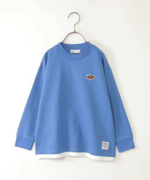 ikka（イッカ）の「【メディア紹介商品】ミニ裏毛ワッペン裾レイヤープルオーバー（120~160cm）（Tシャツ/カットソー・キッズ・グリーン/ダークグレー/ブルー・120/160/150/140/130）」の4枚目の写真