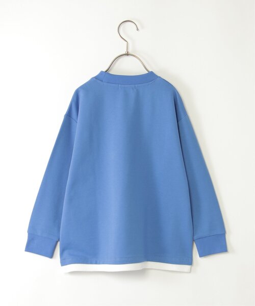 ikka（イッカ）の「【メディア紹介商品】ミニ裏毛ワッペン裾レイヤープルオーバー（120~160cm）（Tシャツ/カットソー・キッズ・グリーン/ダークグレー/ブルー・120/160/150/140/130）」の5枚目の写真