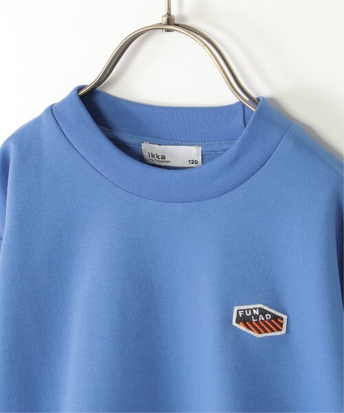 ikka（イッカ）の「【メディア紹介商品】ミニ裏毛ワッペン裾レイヤープルオーバー（120~160cm）（Tシャツ/カットソー・キッズ・グリーン/ダークグレー/ブルー・120/160/150/140/130）」の9枚目の写真