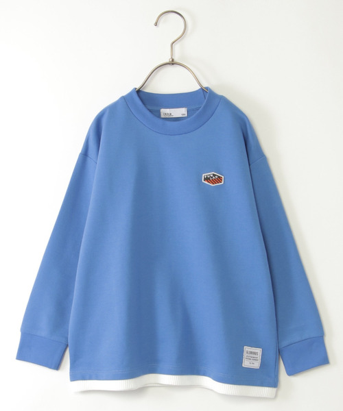 ikka（イッカ）の「【メディア紹介商品】ミニ裏毛ワッペン裾レイヤープルオーバー（120~160cm）（Tシャツ/カットソー・キッズ・グリーン/ダークグレー/ブルー・120/160/150/140/130）」の3枚目の写真