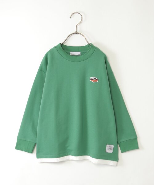 ikka（イッカ）の「【メディア紹介商品】ミニ裏毛ワッペン裾レイヤープルオーバー（120~160cm）（Tシャツ/カットソー・キッズ・グリーン/ダークグレー/ブルー・120/160/150/140/130）」の15枚目の写真