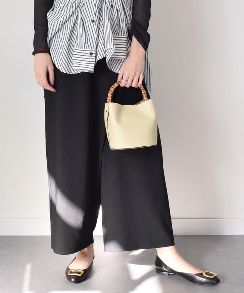 LORISTELLA(ロリステッラ)の「【LORISTELLA】バンブーハンドルレザーバケットバッグ(Q56509)(ハンドバッグ・レディース・ライトグリーン・ALL)」の3枚目の写真