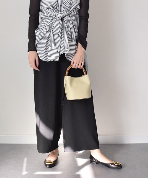 LORISTELLA(ロリステッラ)の「【LORISTELLA】バンブーハンドルレザーバケットバッグ(Q56509)(ハンドバッグ・レディース・ライトグリーン・ALL)」の5枚目の写真