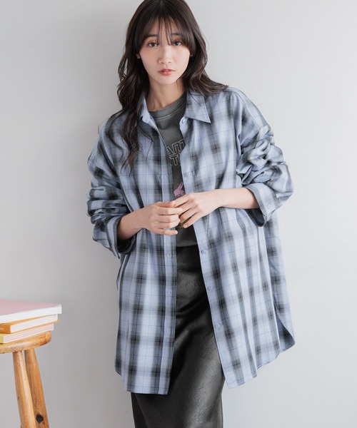 LOWRYS FARM（ローリーズファーム）の「オンブレチェックシャツ 289026（シャツ/ブラウス・レディース・ブルー/グリーン・SHORT/LONG）」の13枚目の写真