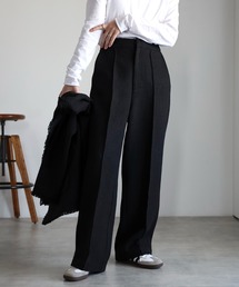 センタープレスツイードストレートパンツ