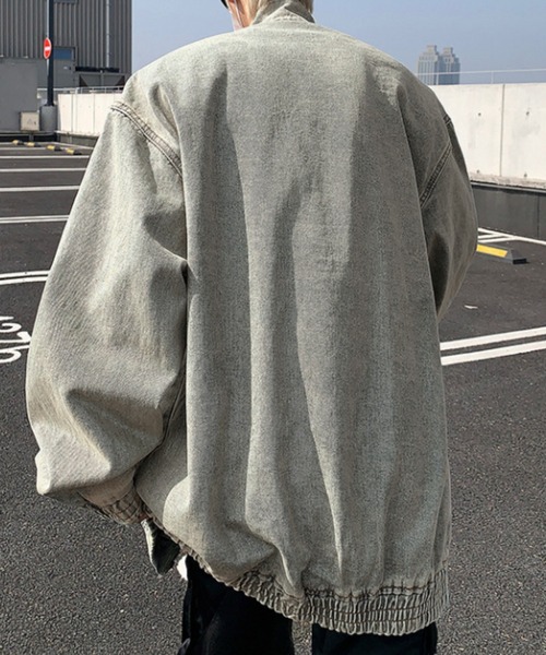 link lot(リンクロット)の「ヴィンテージライク スタンドデニムジャケット(デニムジャケット・メンズ・ブルー/ブラック・M/L)」の8枚目の写真
