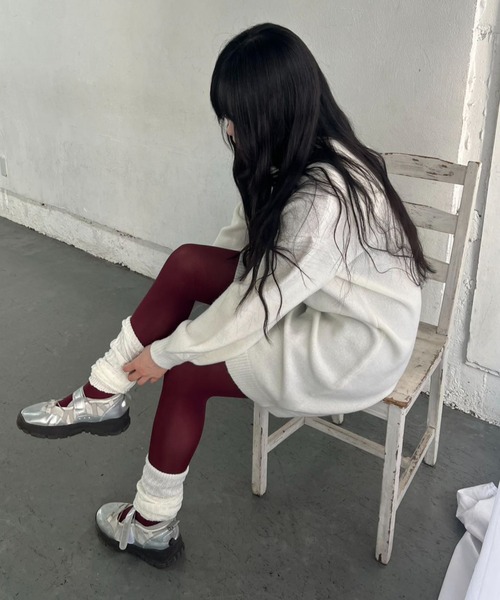 hugi(ハギ)の「SAILOR KNIT DRESS/セーラーニットワンピース(ワンピース・レディース・ホワイト/グレー・FREE)」の9枚目の写真