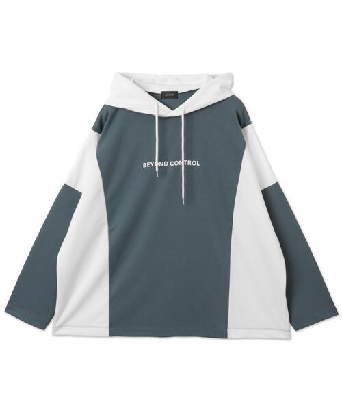 BROWNY(ブラウニー)の「BROWNY/ドルマンポンチフードロンT(Tシャツ/カットソー・メンズ・ブルー/ホワイト・MEDIUM/LARGE)」の16枚目の写真