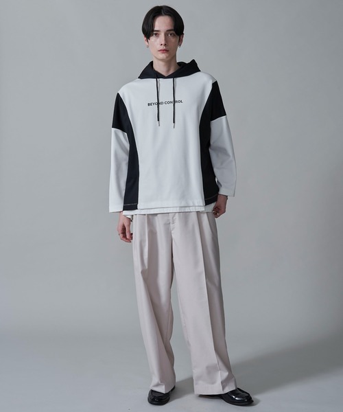 BROWNY(ブラウニー)の「BROWNY/ドルマンポンチフードロンT(Tシャツ/カットソー・メンズ・ブルー/ホワイト・MEDIUM/LARGE)」の5枚目の写真