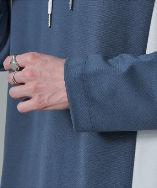 BROWNY(ブラウニー)の「BROWNY/ドルマンポンチフードロンT(Tシャツ/カットソー・メンズ・ブルー/ホワイト・MEDIUM/LARGE)」の8枚目の写真