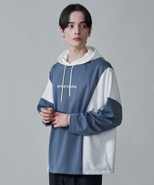 BROWNY(ブラウニー)の「BROWNY/ドルマンポンチフードロンT(Tシャツ/カットソー・メンズ・ブルー/ホワイト・MEDIUM/LARGE)」の11枚目の写真
